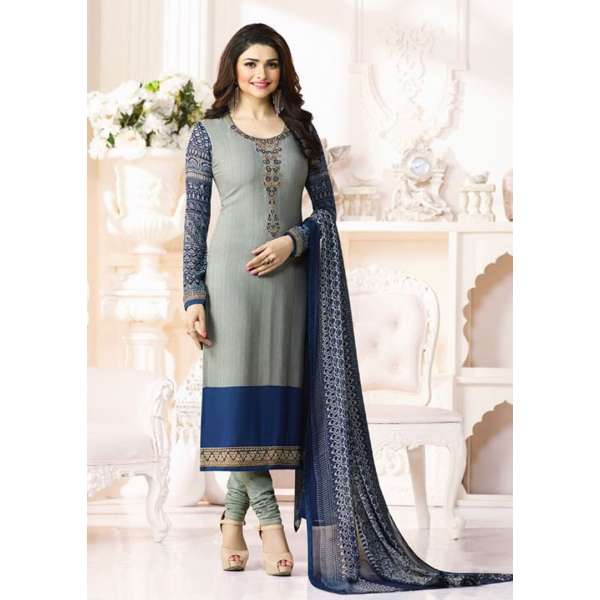 Grey Crepe Party Suit Pakistani Salwar Kameez
