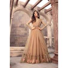 Brown Net Anarkali Dress Indian Party Gown