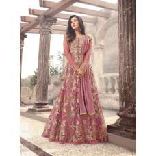 Rose Pink Embroidered Gown Fancy Wedding Wear