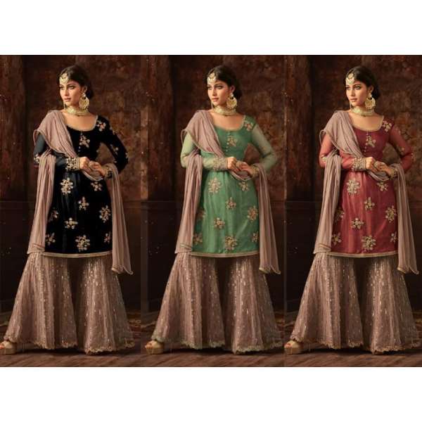 AMAZING NEW INDIAN WEDDING GHARARA SUIT