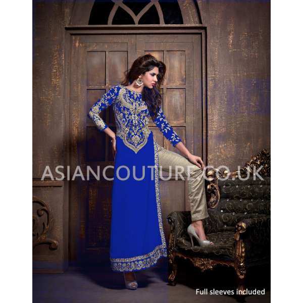 Royal Blue Indian Designer Salwar Suit Pakistani Party Wear