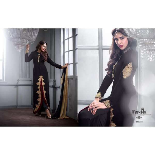 M20001 BLACK  MASKEEN GEORGETTE BY MAISHA PARTY WEAR SUIT
