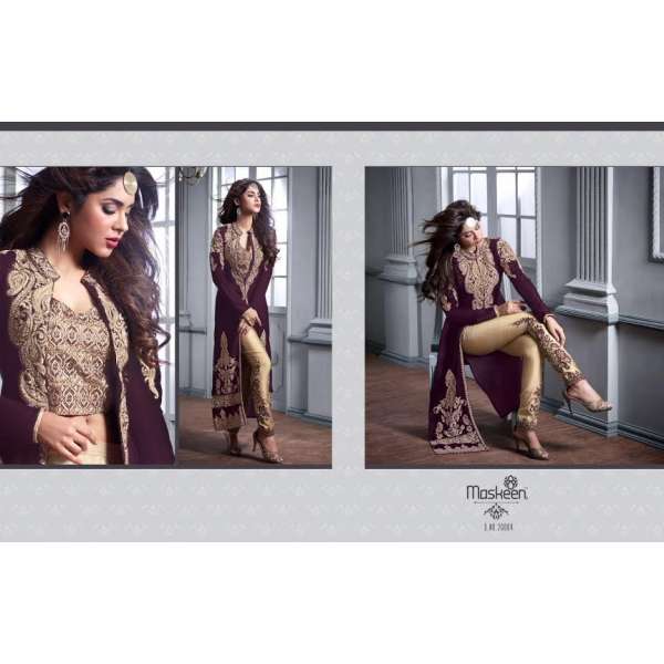 M20004 PLUM MASKEEN GEORGETTE BY MAISHA PARTY WEAR SUIT