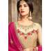 Gold Indian Bridal Gown Designer Wedding Anarkali Dress 