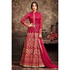 Red Traditional Anarkali Dress Designer Embroidered Party Suit