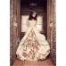 Cream Silk Printed Dress Indian Party Suit