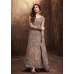 GREY BRONZE EMBELLISHED TAIL DESIGNER EVENING GOWN 