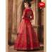 RED HEAVY EMBROIDERED INDIAN PUNJABI WEDDING LEHENGA 