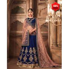 Heavy Indian Lehenga Blue Embroidered Wedding Outfit