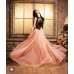 ZMS-3602 PEACH AND DARK GREEN MAISHA MASKEEN SEEP WEDDING WEAR ANARKALI SUIT