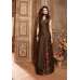 Dark Brown Bridesmaid Dress Side Slit Silk Gown