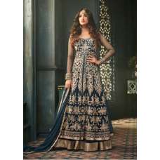 Sailor Blue Indian Party Wear Asian Anarkali Wedding Bridal Dress