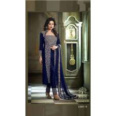 M23001-B BLUE MOHINI COLOUR ADDICTION VELVET SUIT