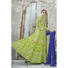 M24003 LIGHT GREEN MOHINI HEAVEY EMBROIDERED ANARKALI DRESS