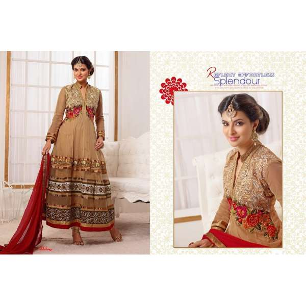 Red SAINX-BEAUTY HOT WEDDING WEAR HEAVY EMBROIDERED DRESS