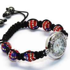 STUNNING NEW UNION JACK CRYSTAL SHAMBALLA WATCH/FASHION WATCH