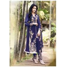BLUE ARJAAN 3 GEORGETTE LONG LENGTH DESIGNER DRESS