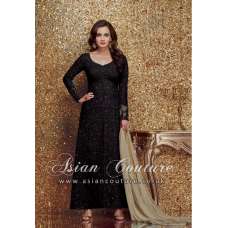 BLACK DIA MIRZA HEAVY EMBROIDERED SALWAR KAMEEZ