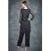 Black Floral Printed Shirt & Shalwar With Organza Dupatta