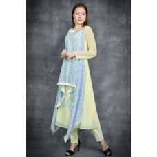 Lemon Yellow Georgette Salwar Suit