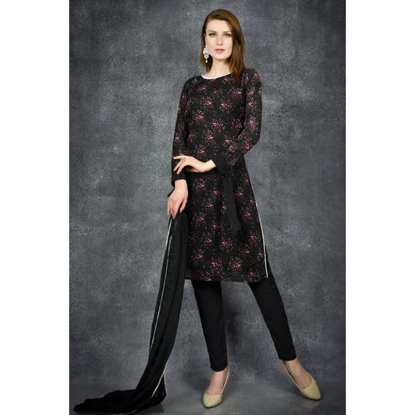Classy Black Pakistani Designer Ready To Wear Salwar Suit