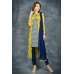 Navy Blue & Sunlight Yellow Georgette Jacket Suit