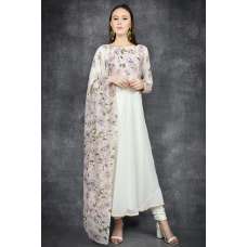 Brilliant White Floral Printed Flow Dress