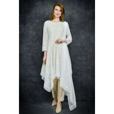 OFF WHITE & SKIN PAKISTANI DESIGNER LACE STYLE READYMADE SUIT