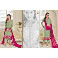 84008 GREEN MF AKSHINA  READY MADE EMBROIDERED CHURIDAAR SUIT