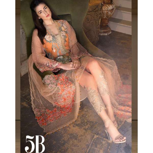 Orange Sobia Nazir 5B Ready Made Party Wear Suit XL  WAREHOUSE CLEARANCE