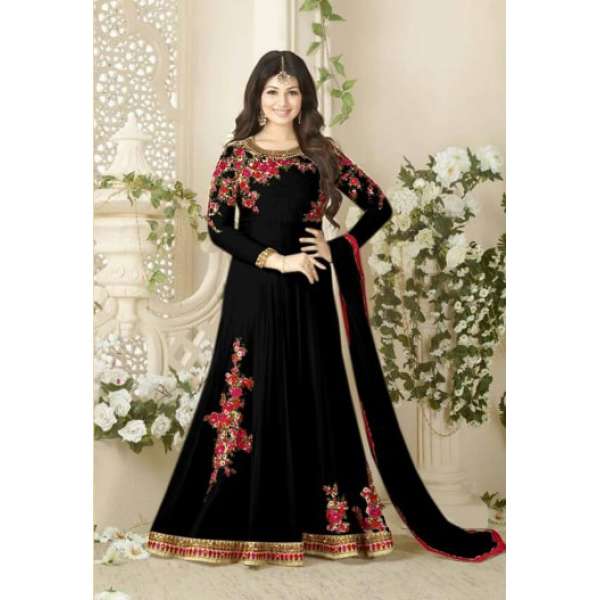 ZAV1005-G BLACK AVON DREAMS STARRING AYESHA TAKIA ANARKALI GOWN 