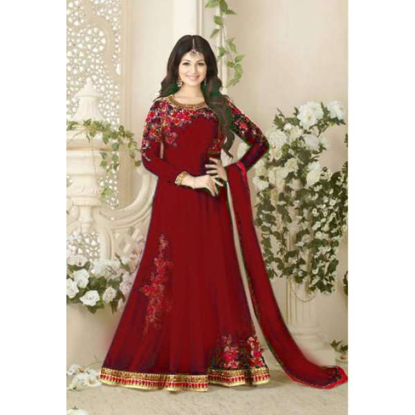 Maroon Designer Anarkali Dress