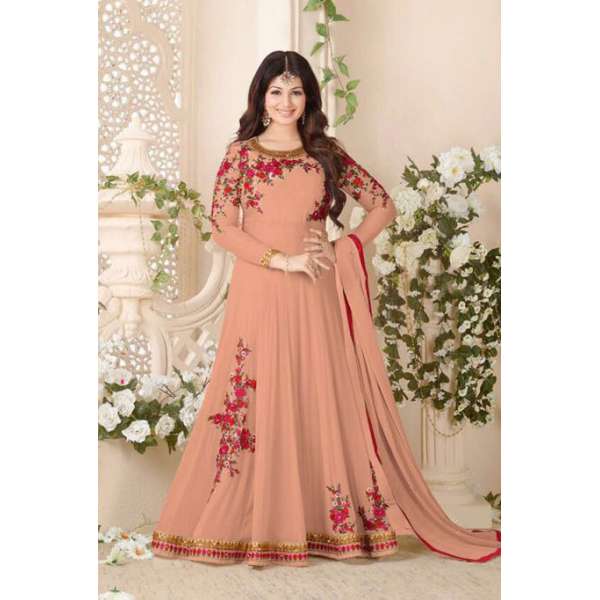 Orange Indian Anarkali Gown 