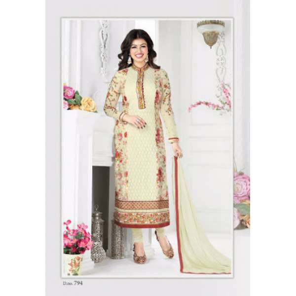 Cream Designer Salwar Kameez Indian Party Suit