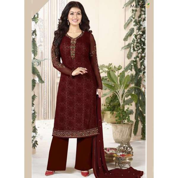 915 BROWN AYESHA TAKIA AAROHI BY AVON DESIGNER SALWAR SUIT