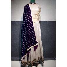 BLUE HEAVY VELVET SHAWL