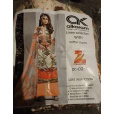 ORANGE PRINTED READYMADE PAKISTANI DESIGNER SALWAR SUIT