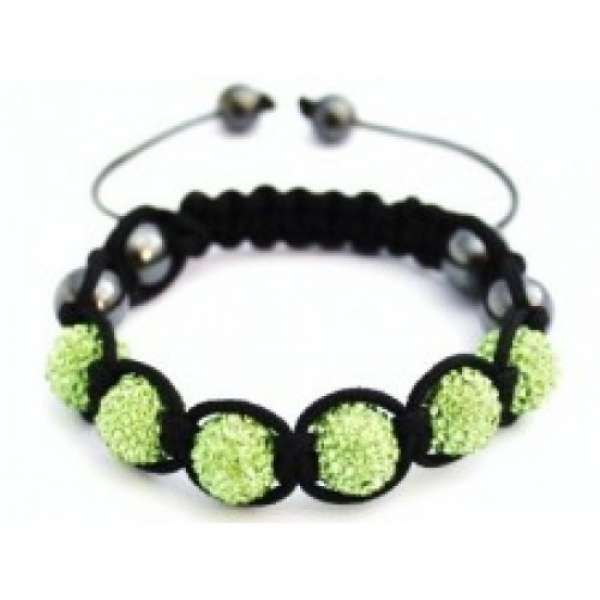 GREEN CRYSTAL BALL BRACELET