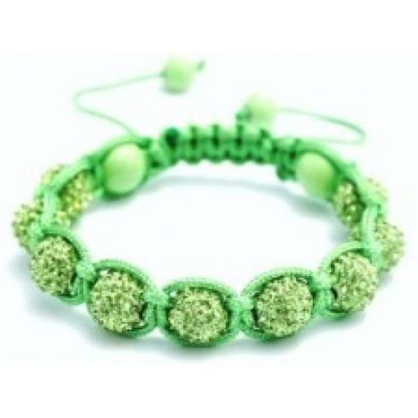 GREEN CRYSTAL BALL BRACELET