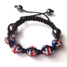 NEW UNION JACK CHILDREN CRYSTAL BALL BRACELET
