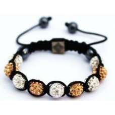 NEW GOLD AND WHITE CHILDREN CRYSTAL BALL BRACELET