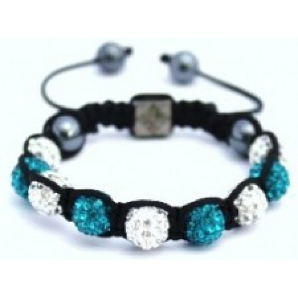 NEW TURQUOISE AND WHITE CHILDREN CRYSTAL BALL BRACELET
