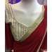 Z1 Stunning Georgette Pearl Embroidered Saree with heavy pearl blouse 