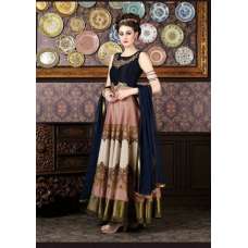 Blue Pink Dress Long Frock Designer Gown
