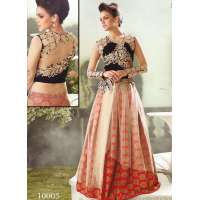 Red and Black Zoya Empress Nonpareil splash lehenga dress