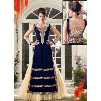 Navy Blue & Gold Bridal Lehenga Indian Ethnic Wedding Dress