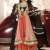 Black and Orange Celina Jaitley Georgette Floor Length Anarkali Suit
