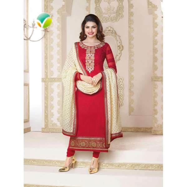 Red Prachi Desai Kaseesh 7 Party Wear Salwar Kameez KA2587