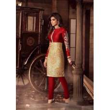 Red and Gold Priyanka Chopra HEROINE Straight Cut Designer Dress