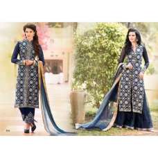 Dark Blue Arjaan 3 Georgette Long Length Designer Dress
